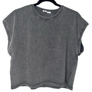 Zara Charcoal Tee for Women Size Large.
